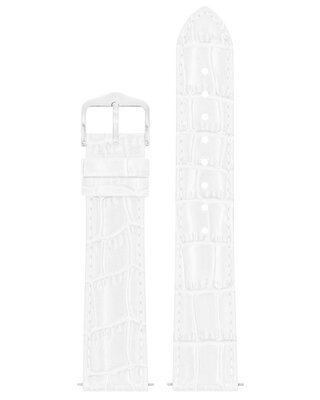 cinturino in pelle Hirsch Louisianalook L 03427000-2, bianco, pelle di vitello, lunghezza L, Quick Release