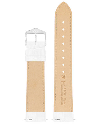 cinturino in pelle Hirsch Louisianalook L 03427000-2, bianco, pelle di vitello, lunghezza L, Quick Release
