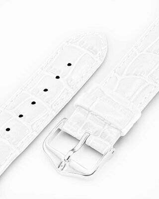 cinturino in pelle Hirsch Louisianalook L 03427000-2, bianco, pelle di vitello, lunghezza L, Quick Release