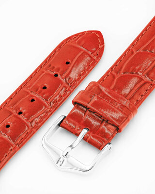cinturino in pelle Hirsch Louisianalook L 03427020-2, rosso, pelle di vitello, lunghezza L, Quick Release