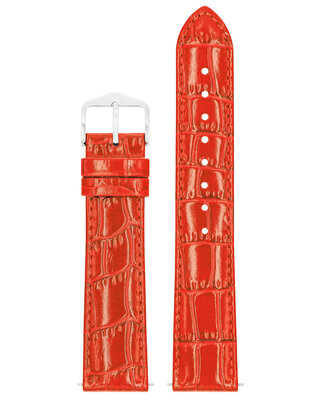 cinturino in pelle Hirsch Louisianalook L 03427020-2, rosso, pelle di vitello, lunghezza L, Quick Release