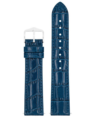 cinturino in pelle Hirsch Louisianalook L 03427080-2, blu, pelle di vitello, lunghezza L, Quick Release