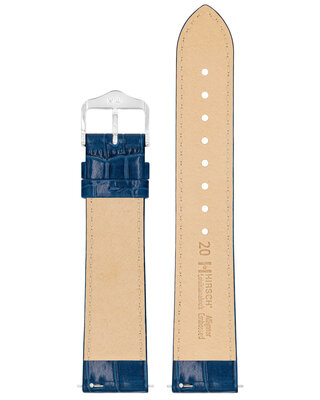 cinturino in pelle Hirsch Louisianalook L 03427080-2, blu, pelle di vitello, lunghezza L, Quick Release