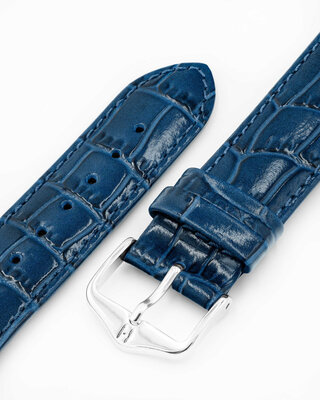 cinturino in pelle Hirsch Louisianalook L 03427080-2, blu, pelle di vitello, lunghezza L, Quick Release