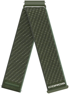Cinturino in nylon Coros (pro Apex 4 42mm, Pace 4, Pace Pro aj.), verde, Quick Release