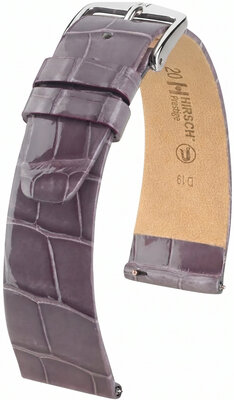 Cinturino in pelle Hirsch Prestige 02207112-2, viola, pelle di alligatore, Quick Release