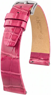 Cinturino in pelle Hirsch Prestige L 02207024-2, rosa, pelle di alligatore, lunghezza L, Quick Release