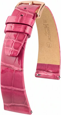 Cinturino in pelle Hirsch Prestige L 02207024-7, rosa, pelle di alligatore, lunghezza L, Quick Release