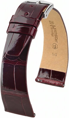 Cinturino in pelle Hirsch Prestige L 02207060-2, rosso, pelle di alligatore, lunghezza L, Quick Release