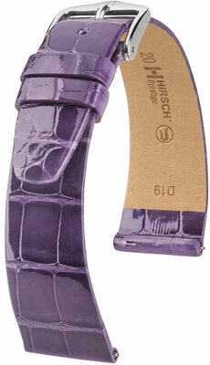 Cinturino in pelle Hirsch Prestige L 02207084-2, viola, pelle di alligatore, lunghezza L, Quick Release