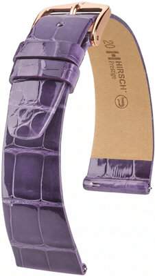 Cinturino in pelle Hirsch Prestige L 02207084-7, viola, pelle di alligatore, lunghezza L, Quick Release