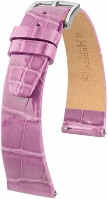 Cinturino in pelle Hirsch Prestige L 02207087-2, viola, pelle di alligatore, lunghezza L, Quick Release