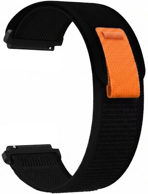 Cinturino in nylon Ricardo Carezza 22mm, Black, Quick Release