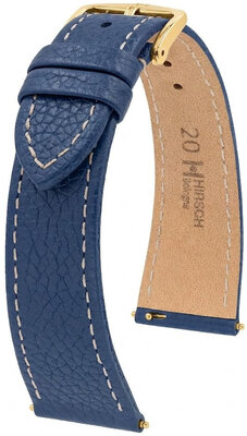 Cinturino in pelle Hirsch Bologna 01802180-1, blu, pelle di vitello, Quick Release
