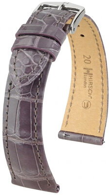Cinturino in pelle Hirsch London L 04207012-2, viola, pelle di alligatore, lunghezza L, Quick Release