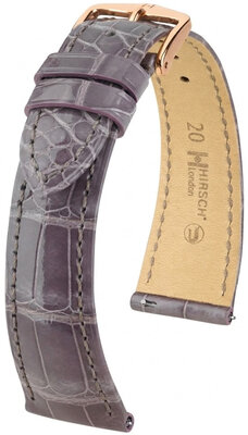 Cinturino in pelle Hirsch London L 04207012-7, viola, pelle di alligatore, lunghezza L, Quick Release