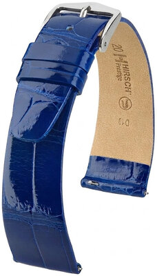 Cinturino in pelle Hirsch Prestige 02207182-2, blu, pelle di alligatore, Quick Release