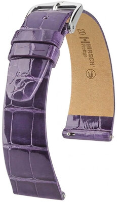 Cinturino in pelle Hirsch Prestige 02207184-2, viola, pelle di alligatore, Quick Release