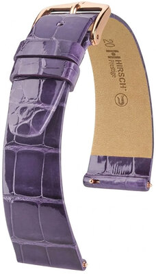 Cinturino in pelle Hirsch Prestige 02207184-7, viola, pelle di alligatore, Quick Release