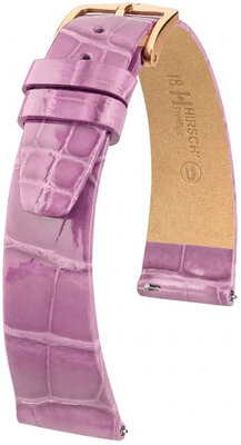 Cinturino in pelle Hirsch Prestige 02207187-7, viola, pelle di alligatore, Quick Release