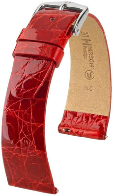Cinturino in pelle Hirsch Prestige 02208120-2, rosso, pelle di coccodrillo, Quick Release
