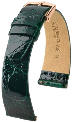 Cinturino in pelle Hirsch Prestige 02208140-7, verde, pelle di coccodrillo, Quick Release