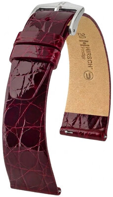 Cinturino in pelle Hirsch Prestige 02208160-2, rosso, pelle di coccodrillo, Quick Release