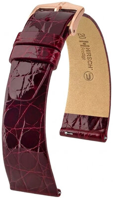 Cinturino in pelle Hirsch Prestige 02208160-7, rosso, pelle di coccodrillo, Quick Release