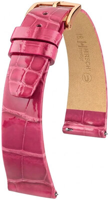 Cinturino in pelle Hirsch Prestige 02307124-7, rosa, pelle di alligatore, Quick Release