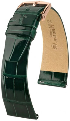 Cinturino in pelle Hirsch Prestige 02307141-7, verde, pelle di alligatore, Quick Release