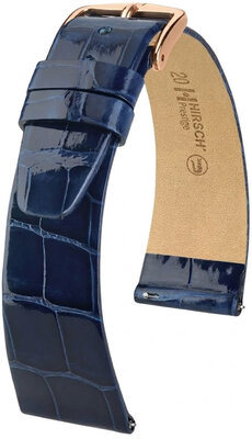 Cinturino in pelle Hirsch Prestige 02307180-7, blu, pelle di alligatore, Quick Release