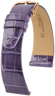 Cinturino in pelle Hirsch Prestige 02307184-7, viola, pelle di alligatore, Quick Release