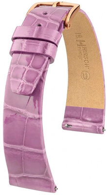 Cinturino in pelle Hirsch Prestige 02307187-7, viola, pelle di alligatore, Quick Release
