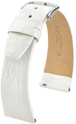 Cinturino in pelle Hirsch Prestige 02308100-2, bianco, pelle di coccodrillo, Quick Release