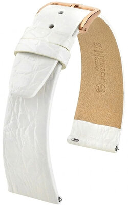 Cinturino in pelle Hirsch Prestige 02308100-7, bianco, pelle di coccodrillo, Quick Release