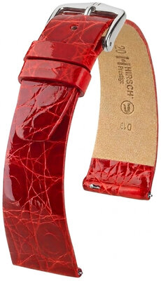 Cinturino in pelle Hirsch Prestige 02308120-2, rosso, pelle di coccodrillo, Quick Release