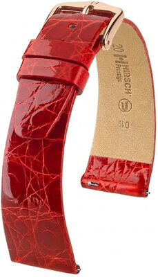 Cinturino in pelle Hirsch Prestige 02308120-7, rosso, pelle di coccodrillo, Quick Release