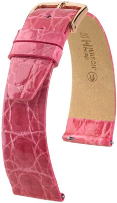 Cinturino in pelle Hirsch Prestige 02308125-7, rosa, pelle di coccodrillo, Quick Release
