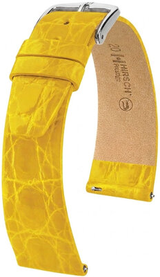Cinturino in pelle Hirsch Prestige 02308172-2, giallo, pelle di coccodrillo, Quick Release
