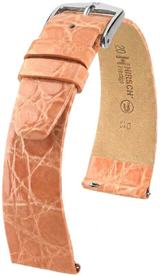 Cinturino in pelle Hirsch Prestige L 02208022-2, arancione, pelle di coccodrillo, lunghezza L, Quick Release