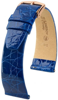 cinturino in pelle Hirsch Prestige L 02208085-7, blu, pelle di coccodrillo, lunghezza L, Quick Release