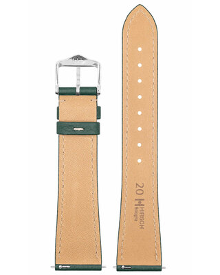 cinturino in pelle Hirsch Bologna M 01802140-2, verde, vitello, lunghezza M, Quick Release
