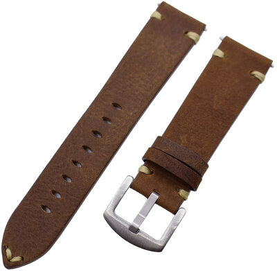 Cinturino in pelle Ricardo Crema premium, Brown, Quick Release