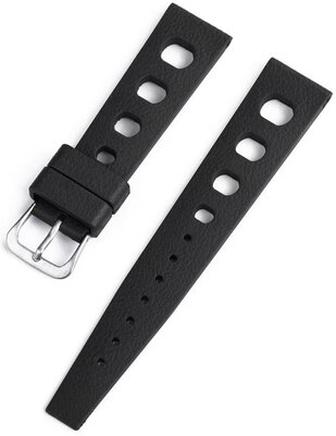 Cinturino in gomma Ricardo Riva premium 20mm, Black, Quick Release