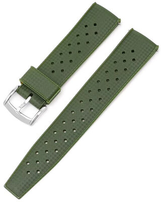 Cinturino in gomma Ricardo Salerno premium 20mm, Green, Quick Release