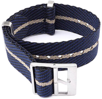 Cinturino in tessuto Ricardo Mantova premium, Blue/Beige, NATO