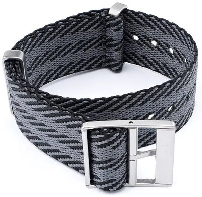 Cinturino in tessuto Ricardo Mantova premium, Gray/Black, NATO