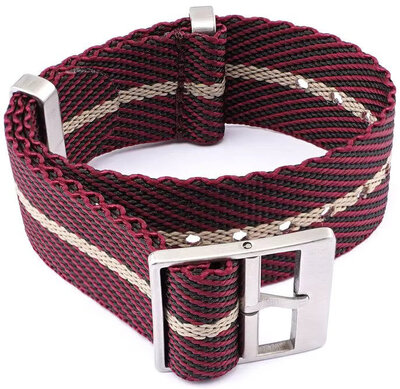 Cinturino in tessuto Ricardo Mantova premium, Red/Black, NATO