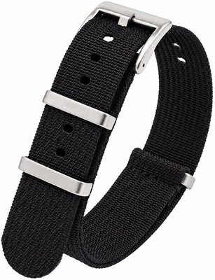 Cinturino in tessuto Ricardo Olbia premium, Black, NATO
