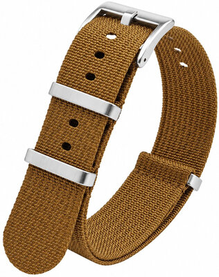 Cinturino in tessuto Ricardo Olbia premium, Brown, NATO